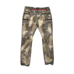★ Square Zero Camouflage Tie-Dye Distressed Jeans w/ Zipper Pockets ★